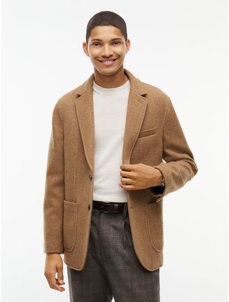 Tommy Hilfiger Mens Wool-Blend Herringbone Blazer - Highland Khaki - 36