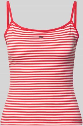 Tommy Jeans Slim Fit Tr&auml;gertop aus Baumwoll-Mix in Rot, Gr&ouml;&szlig;e XL