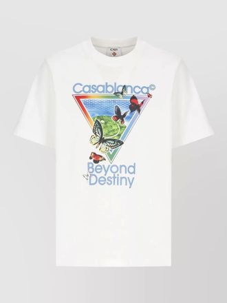 Casablanca round neck short sleeve cotton t shirt