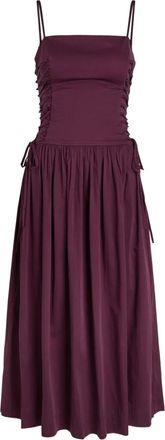 Damson Madder ruched lace-up dress - women - Organic Cotton - 12 - Purple