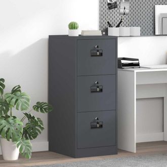 vidaXL Mueble Archivador Con Caj&oacute;n Antracita 44 X 50 X 106.5 Cm Vidaxl