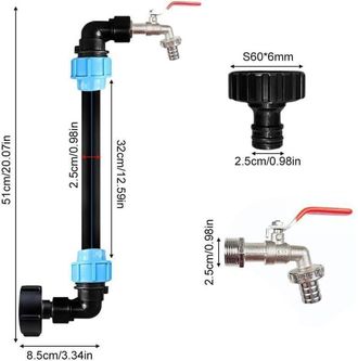OEM V&aacute;lvula De Tanque De Recuperaci&oacute;n De Agua De 3/4 De Pulgada, Conexi&oacute;n De Lat&oacute;n, Polietileno Duradero, F&aacute;cil Instalaci&oacute;n Para Tanque Ibc De 1000 L
