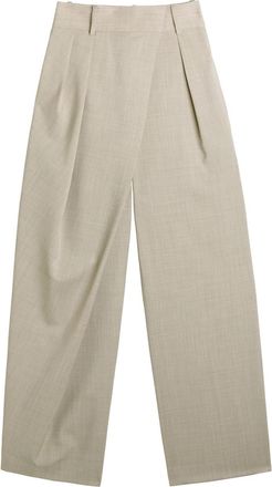 Loewe Asymmetric Wool Trousers - Beige - 36 (UK8 / S)