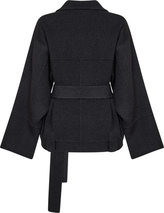 Khaite Womens Coat Alder Charcoal Wool Grey