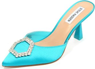 Steve Madden Schoenen, Dames, Blauw, 38 1/2 EU, Luxe City Teal Satin Schoenen