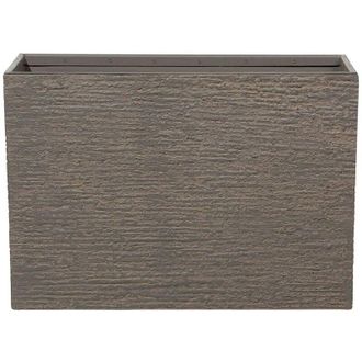 Beliani Plant Pot Brown Stone 56 x 80 x 56 cm Indoor Outdoor Rectangular Planter EDESSA