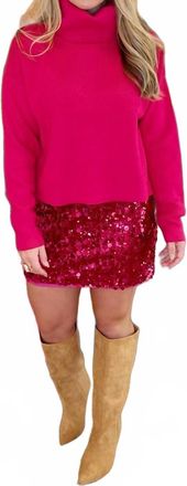 Sugarlips Womens Cressida Sequin Skirt In Fuchsia
