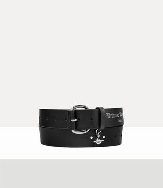 Vivienne Westwood Wide Alex Charm Belt Toledo Leather Black One Size Unisex