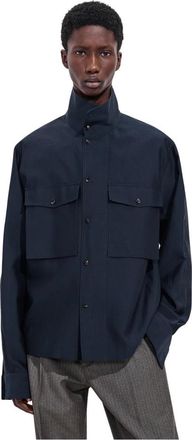 Bottega Veneta Halskraag Shirt - Heren - Casual Overhemden - Blauw - L - Katoen - Overhemden