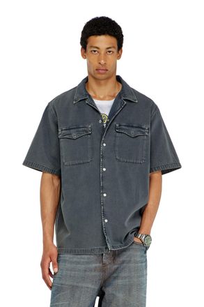 Diesel Bowling shirt in coloured denim - Denim Shirts - Man - Grey