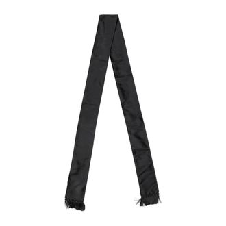 Dolce & Gabbana Silky Scarves, male, Black, Size: ONE SIZE Silk Fringed Neck Wrap Foulard Scarf
