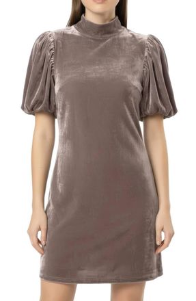 Area Stars Womens Velvet Mock Neck Dress In Grey
