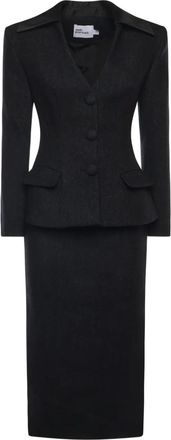 Self Portrait Abito midi a maniche lunghe - Nero