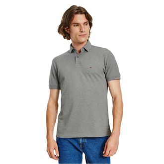 Tommy Hilfiger Heren 1985 Geborduurd Logo Poloshirt (Medium Grijs)