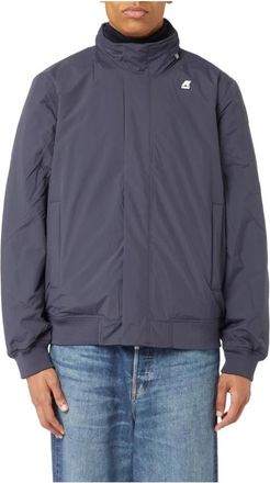 K-Way Slim Fit Ripstop Jas met Capuchon - Heren - Zomerjassen - Blauw - 2XL - Nylon - Jassen