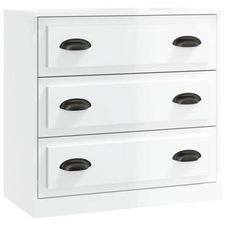 Berkfield Home Sideboards 2 pcs High Gloss White Engineered Wood