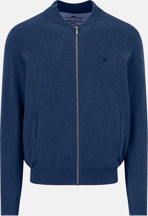 Fynch-Hatton Mens Fine Knit Zipped Cardigan Midnight - Blue - Size: 40