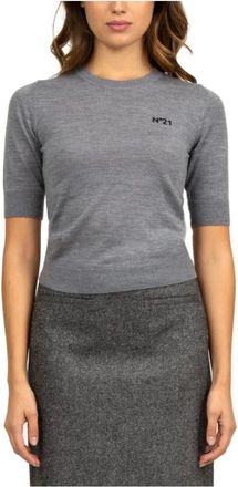 N&deg;21 Mujer, Jerseys, Gris, Talla: L