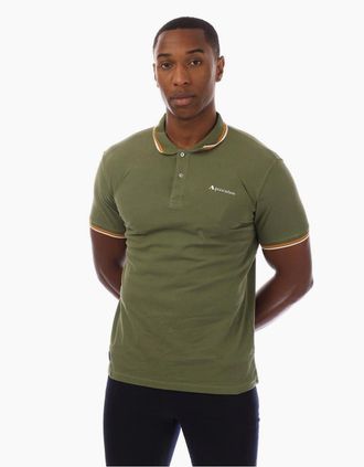 Aquascutum Mens Slim Fit Short Sleeve Polo Shirt - Green - Size: 40