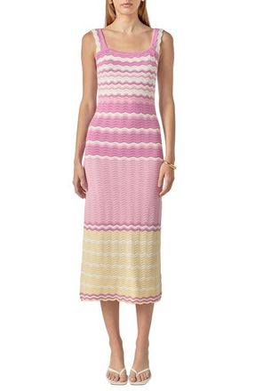 English Factory Stripe Pointelle Sweater Midi Dress in Multi at Nordstrom, Size Small