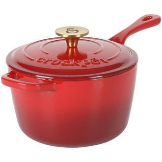 Crock-pot 3 Quart Enameled Cast Iron Saucepan with Lid in Red at Nordstrom
