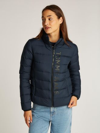 Tommy Jeans Steppjacke TOMMY JEANS TJW LT DOWN PRINTED PUFFER, Damen, Gr. XL (42), blau (schwarz night navy), Web, Obermaterial: 100% Polyester. Futter: 100% Poly