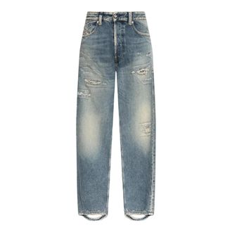 Diesel Jeans, Heren, Blauw, W34, Denim, D-Macs Distressed Jeans