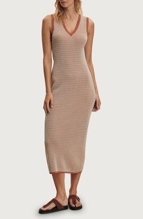 Varley Albane Knit Cotton Midi Dress in Caramel Clay at Nordstrom, Size X-Small