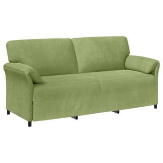 vidaXL Sof&aacute; De 3 Plazas Verde Claro 198 X 83 X 95 Cm Terciopelo Vidaxl