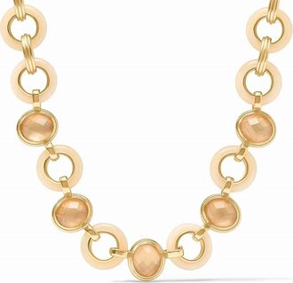 Julie Vos Carnaby Stone Necklace In Ivory/gold
