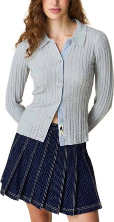 Rowing Blazers Cable Knit Collared Wool-Blend Cardigan