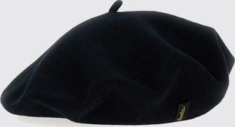 Borsalino Basco in pura lana con logo applicato