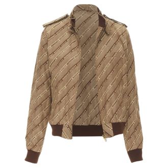 Jeremy Scott vintage JEREMY SCOTT 2000 brown logo jacquard aviator bomber jacket M