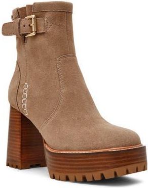 Steve Madden Summit Platform Bootie in Taupe Suede at Nordstrom Rack, Size 9.5