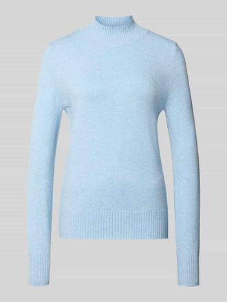 Christian Berg Strickpullover mit Stehkragen in Hellblau Melange, Gr&ouml;&szlig;e M