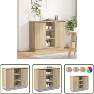 vidaXL vidaXL Credenza moderna - Madia LED Rovere Sonoma 90 x 32 x 75 cm Legno multistrato