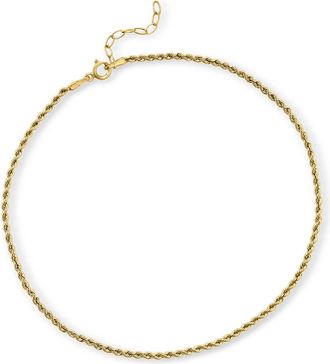 RS Pure by Ross-Simons Italian 1.6mm 14kt Yellow Gold Rope-Chain Anklet