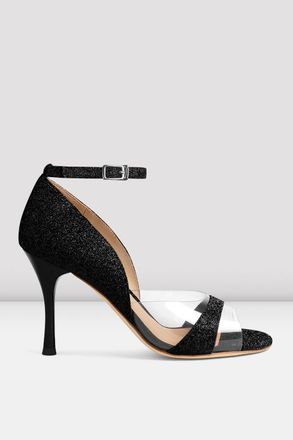 Bloch Ladies Ayres Glitter Argentine Tango Shoes, Black Glitter