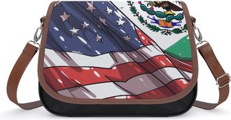 Generic A-mericans Mexico Flag Crossbody Bags for Women Shoulder Messenger Bag Purse Handbags