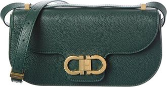 Ferragamo Gancini Double Leather Shoulder Bag