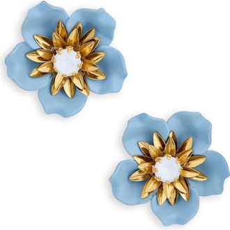 Deepa Gurnani Aurelien Beaded Flower Earrings in Blue at Nordstrom