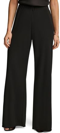 DKNY Flat Front Wide Leg Pants in Black at Nordstrom, Size X-Large