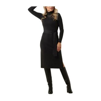 Simple Knit-vis-pl-nyl-23 Rolkraagtrui - Dames - Kleedjes - Grijs - L - Leer - Kleedjes
