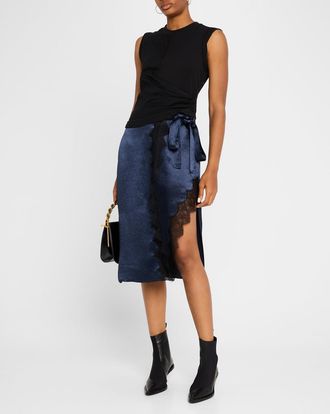 3.1 Phillip Lim Endless Loop T-Shirt Combo Dress with Lace