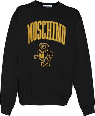 Moschino Bulldog Varsity Sweatshirt - Heren - Sweatshirts - Zwart - M - Katoen - Hoodies & sweatvesten