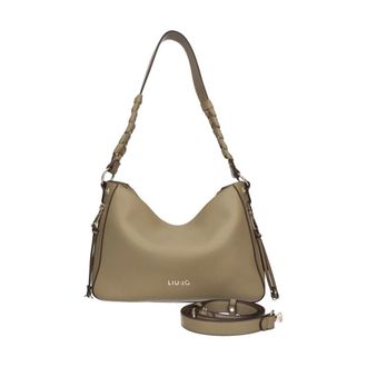 Liu Jo Shoulder Bags, female, Beige, Size: ONE SIZE Pebbled Braided Strap Shoulder Bag
