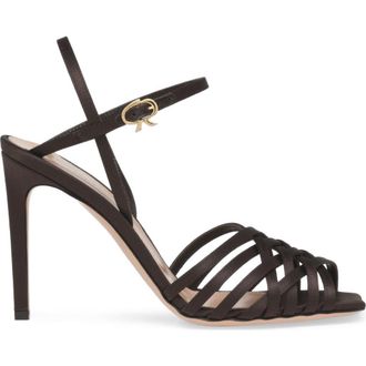 Gianvito Rossi Kerry Sandal in Brown Fabric at Nordstrom, Size 34.5