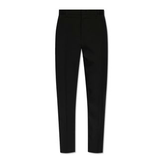 Jil Sander Broeken, Heren, Zwart, L, Wol, Wollen Pantalon met Plooi