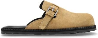 Moschino Suede Mules - Heren - Slip ons - Beige - 43 EU - Leer - Schoenen