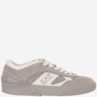 Emporio Armani Ea7 leren sneakers met logo aan de zijkant